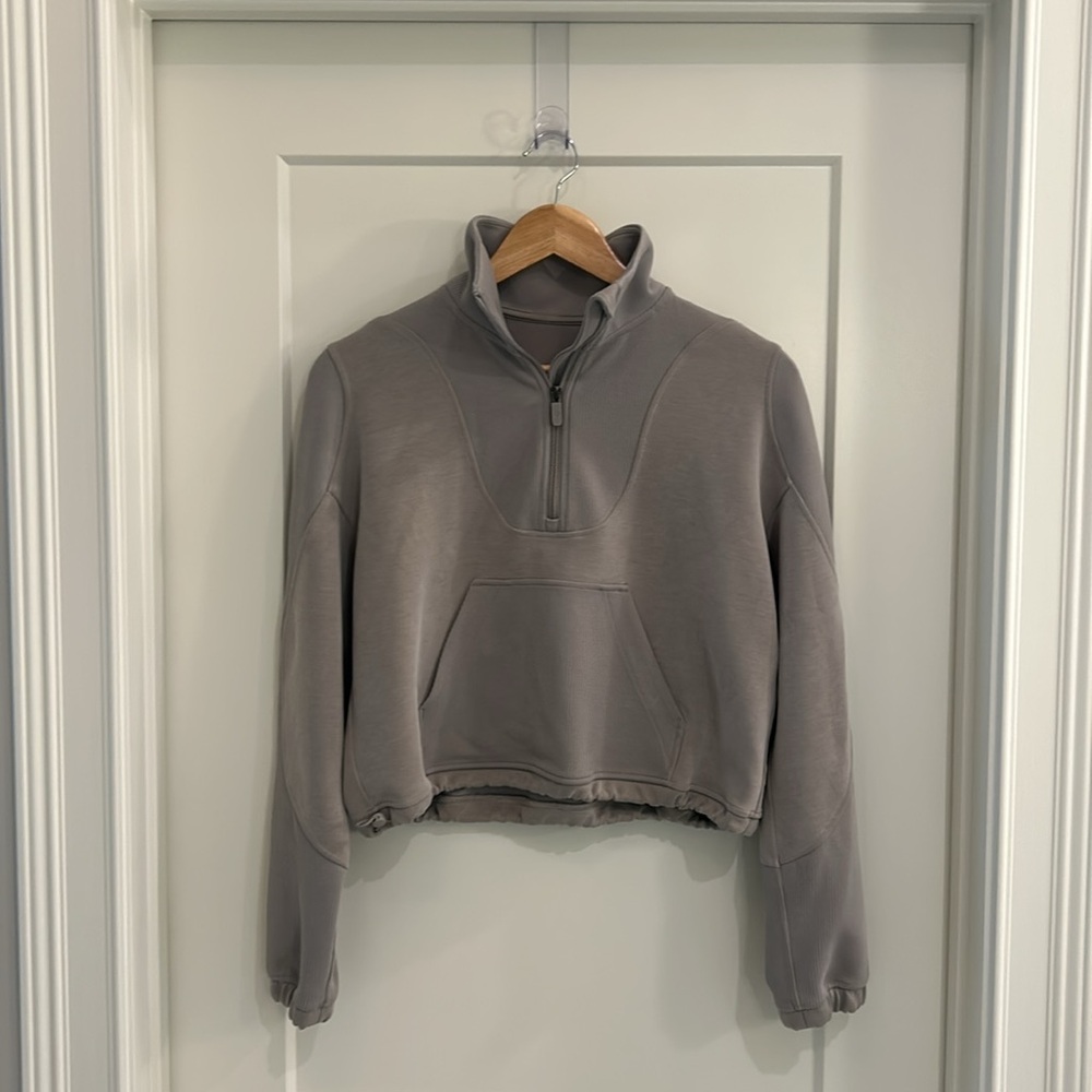 Lululemon Brushed Softstreme Half Zip Size 4 Color River Stome